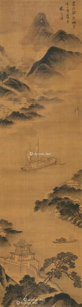  癸酉（1633）年作 风雨归舟图 立轴 水墨绢本