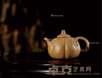  清中期·申锡制段泥小南瓜壶 5.5×9cm