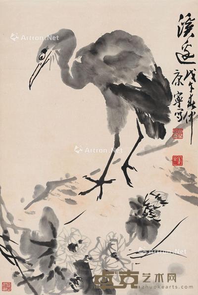1978年作 溪边 立轴 设色纸本 68×45cm