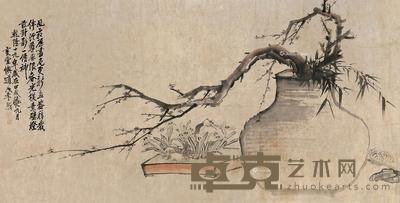 甲戌(1754)年作 瓶花 镜片 设色纸本 115×222cm