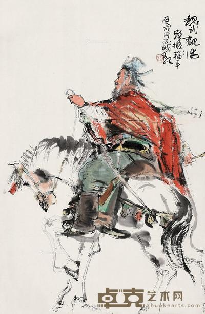 魏武观海 立轴 设色纸本 69×45cm