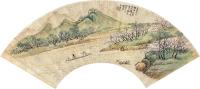  壬辰（1892）年作 万山香雪图 扇片 设色纸本