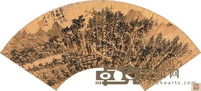 山居图 扇片 水墨笺本 --