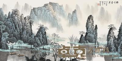 1989年作 群峰叠翠 镜片 设色纸本 68×137cm