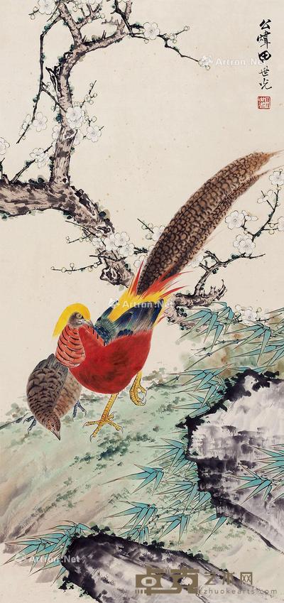  花鸟 立轴 设色纸本 82×39cm