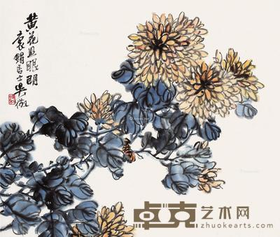 黄花照眼明 立轴 设色纸本 29×34cm