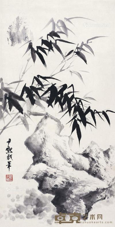 竹子 立轴 设色纸本 67×34cm