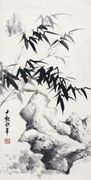  竹子 立轴 设色纸本