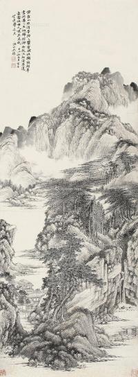  己丑（1709）年作 仿王蒙山水 立轴 水墨纸本