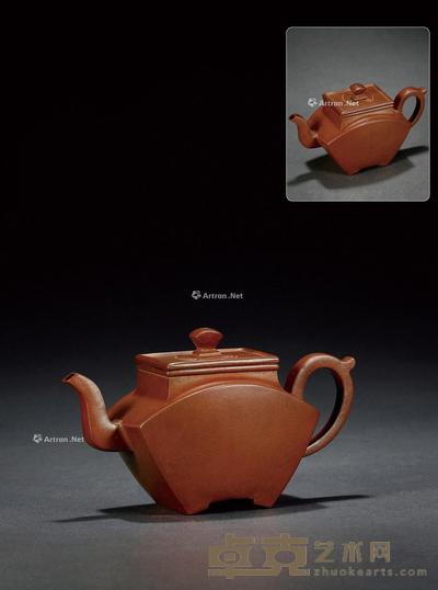  清早期·紫泥扇形壶 11.5×20cm