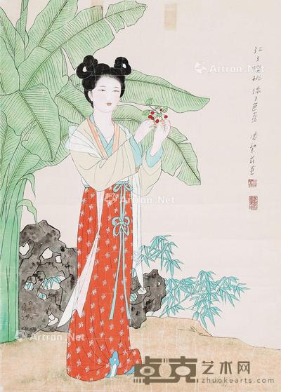 仕女图 立轴 设色纸本 68×45cm