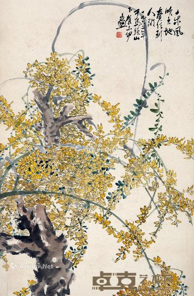 1962年作 春到人间 立轴 设色纸本 89×57cm