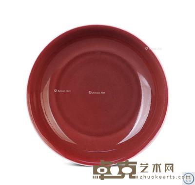 清康熙 霁红盘 直径15.7cm