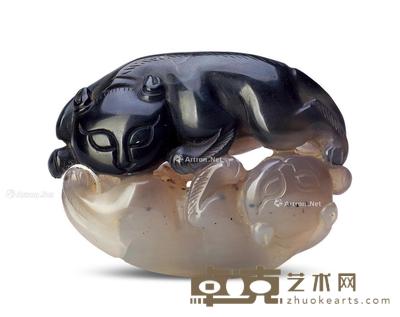 清 巧色玛瑙件 长5.1cm;宽3.7cm