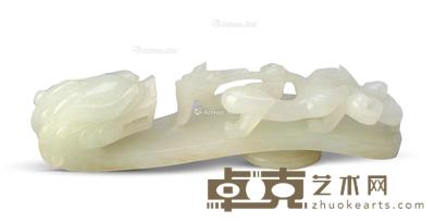 明 玉雕双龙钩 长11.3cm