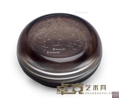  清 茶晶凤弦印油盒 直径7.3cm