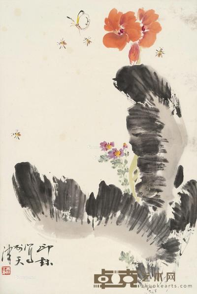 花卉 立轴 设色纸本 68.5×45.5cm