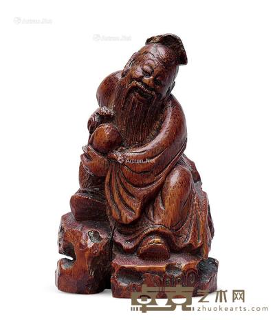 清 竹雕东方朔摆件 高8.8cm