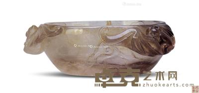 清同治 水晶雕云蝠纹水盂 长9cm;宽7.7cm;高3.5cm
