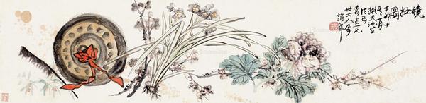  丁卯（1867）年作 晓妆图 镜框 设色纸本