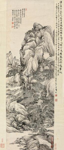  山水 立轴 水墨纸本