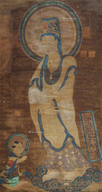 观音大士 立轴 设色纸本 183×97cm