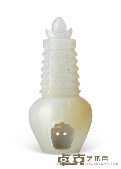 清 玉佛塔 高5.5cm
