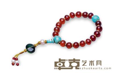 近现代 琥珀十八子手持 直径1cm