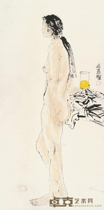 人物 立轴 设色纸本 135.5×67cm