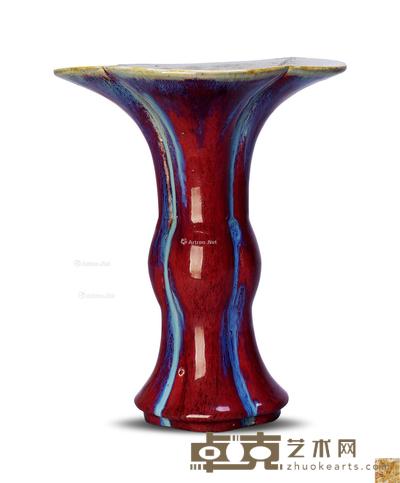清乾隆 窑变釉花觚 高27cm