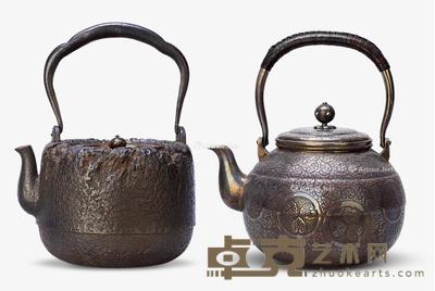 清 铁壶、银壶 (两件) 长17cm;长17.5cm
