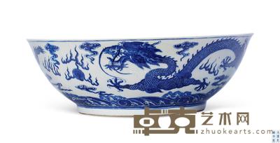 清光绪 青花云龙纹大碗 直径30.5cm