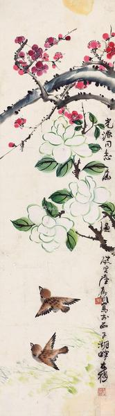  花鸟 镜片 纸本