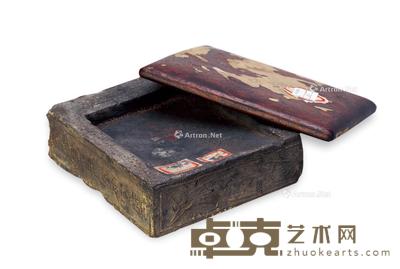 清 鱼纹砖砚 长15.5cm;宽13.5cm;高4.5cm