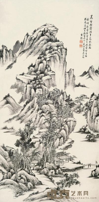 万壑树声满 立轴 水墨纸本 104.5×51cm