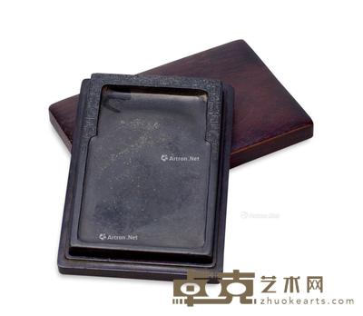 清 刻人物歙砚 长13.5cm;宽8.7cm;高1.3cm
