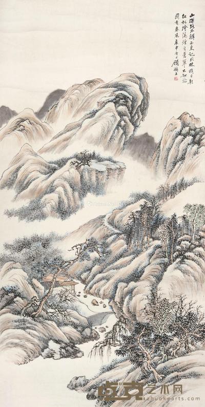 深山幽居 镜片 设色纸本 133.5×66.5cm