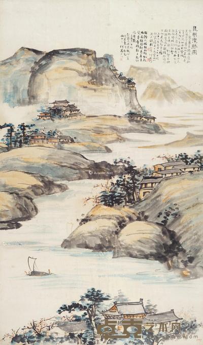 昆明揽胜图 镜片 设色纸本 109×64.5cm