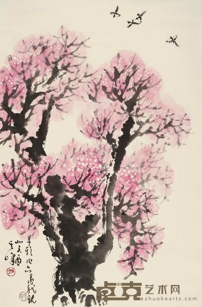 红梅 立轴 设色纸本 68×45cm