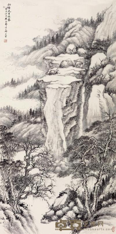  甲申（1944）年作 秋山空蒙 立轴 水墨纸本 130×64cm