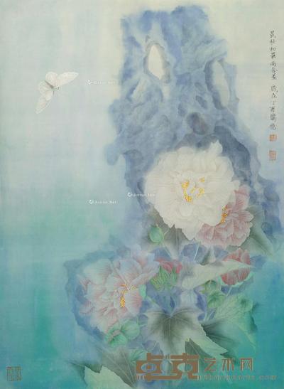 晨妆初罢尚含羞 镜片 设色绢本 64×45.5cm