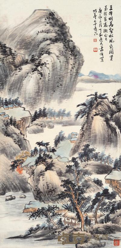 万壑松风 立轴 设色纸本 65.5×31.5cm