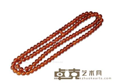 清 琥珀朝珠(108粒) 直径1.1cm