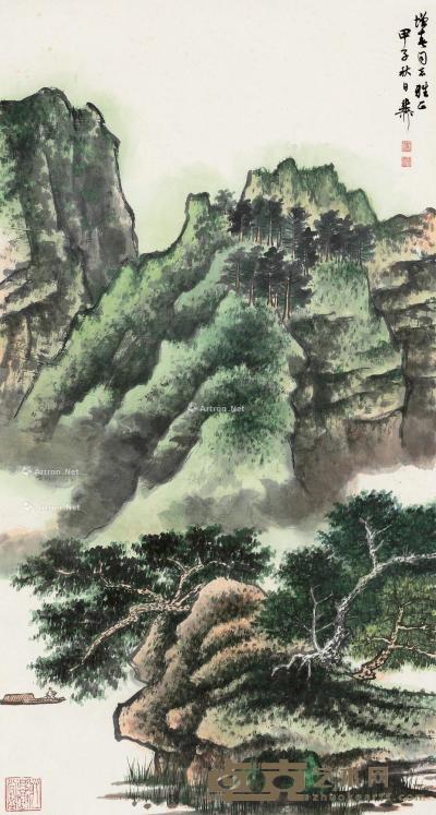  甲子（1984）年作 春山云霭 立轴 设色纸本 114×60cm
