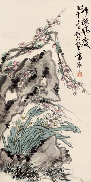  丙午（1906）年作 神仙风度 立轴 设色纸本