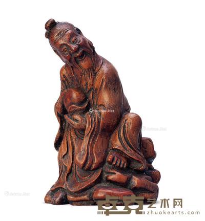 清 竹雕东方朔摆件 高15.8cm