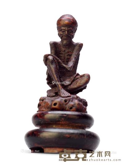 清 竹雕小瘦骨罗汉 高4.7cm