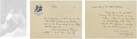  约1898年作 惠斯勒 致印象派画家库提斯的亲笔信