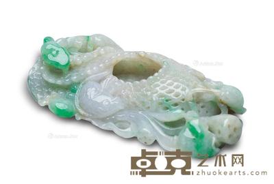 清 翡翠紫罗兰小笔洗 长8.8cm;宽5.3cm