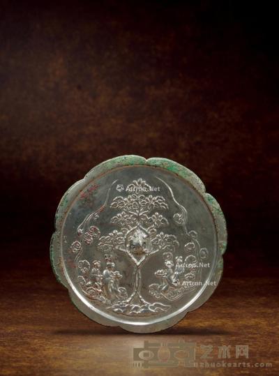  唐 青铜月宫献寿葵花镜 直径17cm